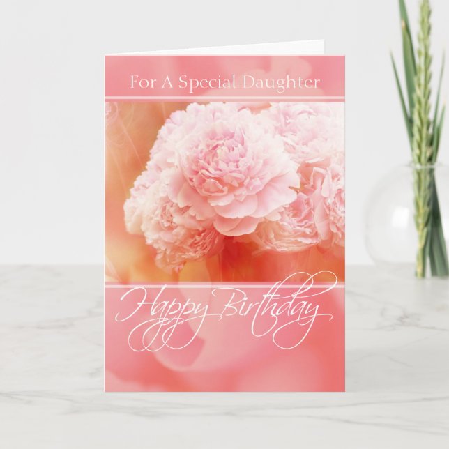 Pies roses Bonne Carte Fille Anniversaire (Devant)