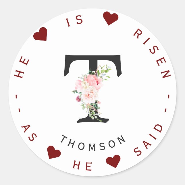 Pies roses Étiquette de adresse de monogramme flor (Devant)