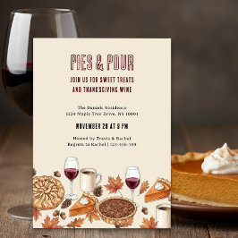 Pies und Pour Thanksgiving-Wein- und Dessertparty Einladung