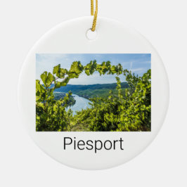 Piesport Moselle Vintage Weintrauben Keramik Ornament