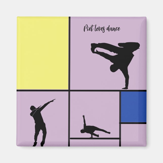 Piet Lieben Dance Mondrian Street Hiphop Style Magnet (Vorne)