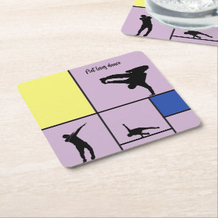 Piet Lieben Dance Mondrian Street Hiphop Style Rechteckiger Pappuntersetzer