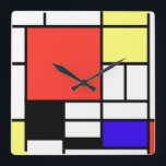 Piet Mondriaan, 1926 Zusammensetzung Quadratische Wanduhr<br><div class="desc">私 はPiet Mondriaanが き 人 好 な</div>