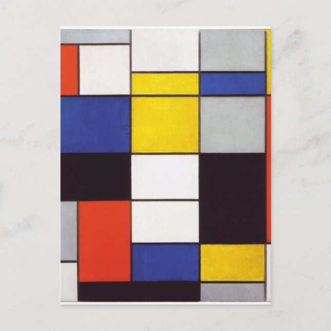 PIET MONDRIAAN - Zusammensetzung A 1923 Postkarte (Vorderseite)