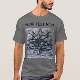 Piet Mondrian Abstrakt Gray Tree Custom T-Shirt
