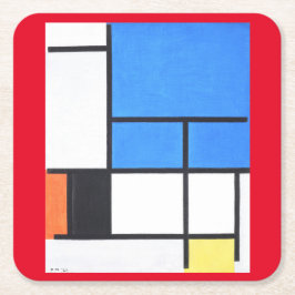 Piet Mondrian Abstrakt Rechteckiger Pappuntersetzer