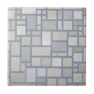 Piet Mondrian Abstrakte Geometrische Graue Gitter Fliese
