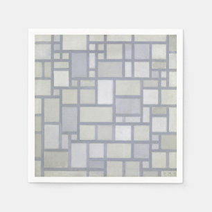 Piet Mondrian Abstrakte Geometrische Graue Gitter Serviette