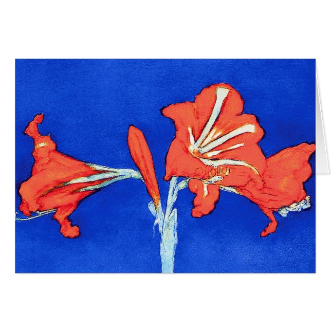Piet Mondrian - Amaryllis Blume Malerei (Vorderseite (Horizontal))