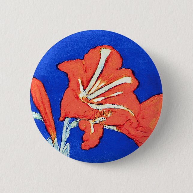 Piet Mondrian - Amaryllis Blume Malerei Button (Vorderseite)
