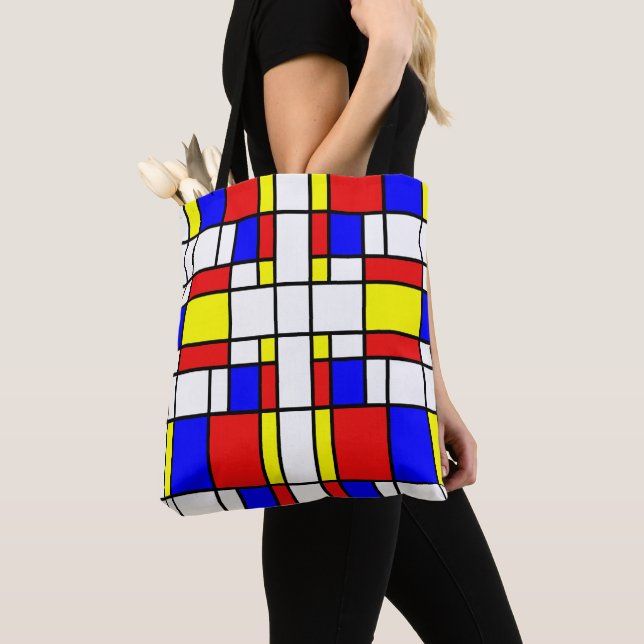 Piet Mondrian Art Style Moderne Farben Tasche (Von Nahem)