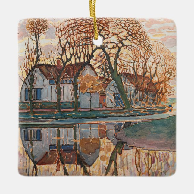 Piet Mondrian - Bauernhof in der Nähe von Duivendr Keramikornament (Vorderseite)