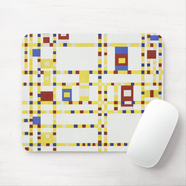 Piet Mondrian Broadway Boogie Woogie Abstrakte Kun Mousepad (Mit Mouse)