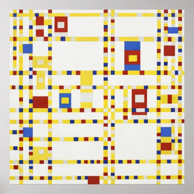 Piet Mondrian Broadway Boogie Woogie Famous Paint Poster (Vorne)