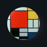 Piet Mondrian Button<br><div class="desc">Komposition mit Rot,  Gelb,  Blau und Schwarz,  1921 von Piet Mondrian gemalt.</div>