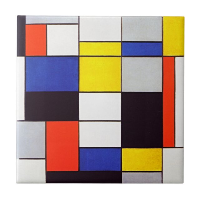 Piet Mondrian Composition A Keramikfliese (Vorderseite)