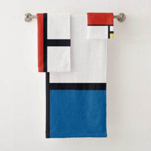 Piet Mondrian - Geometrisch Abstrakt Badhandtuch Set