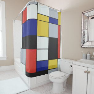 Piet Mondrian - Geometrisch Abstrakt Duschvorhang