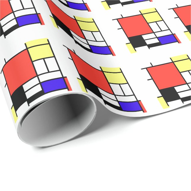 Piet Mondrian Geschenkpapier (Rolleneckpunkt)