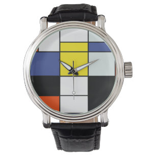 Piet Mondrian Komposition A - Abstrakte Moderne Ku Armbanduhr