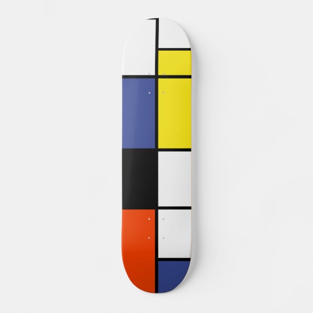 Piet Mondrian Komposition A - Abstrakte Moderne Ku Skateboard (Vorderseite)