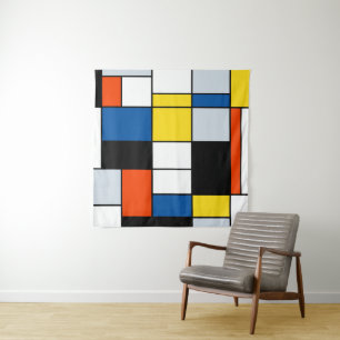 Piet Mondrian Komposition A - Abstrakte Moderne Ku Wandteppich