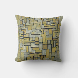 Piet Mondrian Komposition in Braun und Grau Kissen
