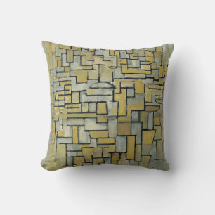 Piet Mondrian Komposition in Braun und Grau Kissen