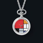 Piet Mondrian - Komposition mit großem rotem Flugz Armbanduhr<br><div class="desc">Dieses Öl auf Leinwand aus dem Jahr 1920 zeigt eine Komposition mit schwarzen,  roten,  grauen,  gelben (orangen) und blauen Blöcken in einem Stil,  der als De Stijl oder Neo-Plasticismus bekannt wurde.</div>