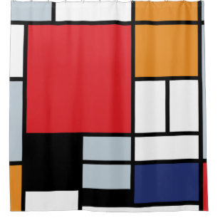Piet Mondrian - Komposition mit großem rotem Flugz Duschvorhang