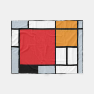 Piet Mondrian - Komposition mit großem rotem Flugz Fleecedecke