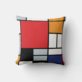 Piet Mondrian - Komposition mit großem rotem Flugz Kissen