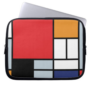 Piet Mondrian - Komposition mit großem rotem Flugz Laptopschutzhülle