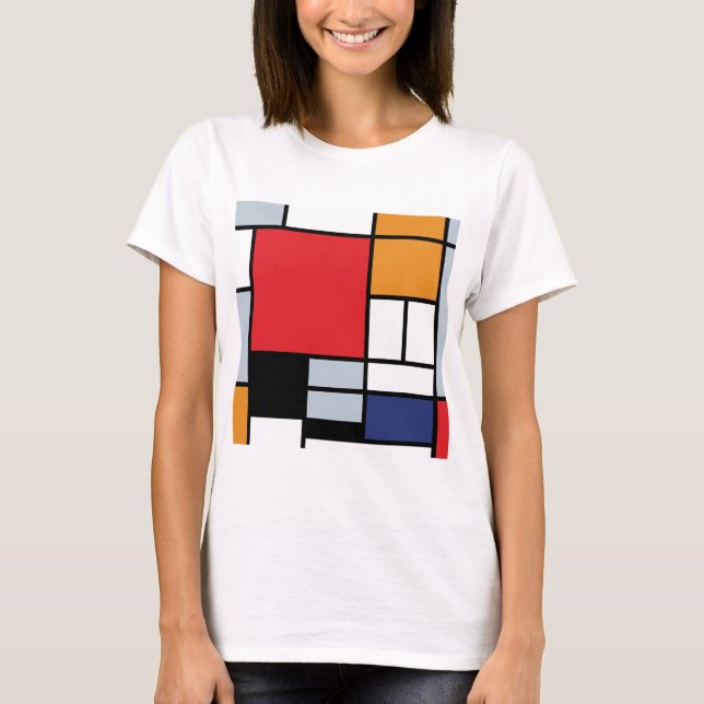 Piet Mondrian - Komposition mit großem rotem Flugz T-Shirt (Vorderseite)