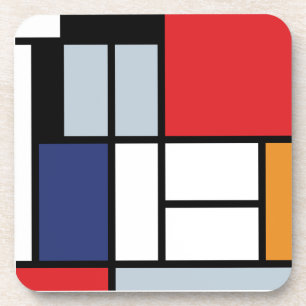Piet Mondrian - Komposition mit großem rotem Flugz Untersetzer