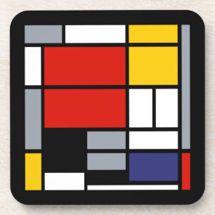 Piet Mondrian, Komposition mit großem rotem Flugze Getränkeuntersetzer