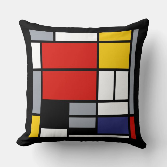 Piet Mondrian, Komposition mit großem rotem Flugze Kissen (Vorderseite)