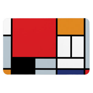 Piet Mondrian - Komposition mit großer roter Ebene Magnet