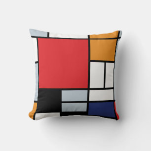 Piet Mondrian - Komposition mit großer roter Fläch Kissen