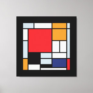 Piet Mondrian - Komposition mit großer roter Fläch Leinwanddruck