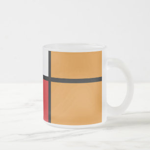 Piet Mondrian - Komposition mit großer roter Fläch Mattglastasse
