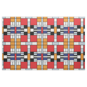 Piet Mondrian - Komposition mit großer roter Fläch Stoff
