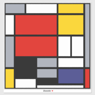 Piet Mondrian, Komposition mit großer roter Fläche Aufkleber
