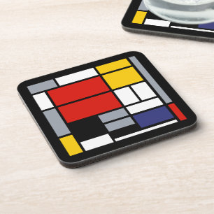 Piet Mondrian, Komposition mit großer roter Fläche Getränkeuntersetzer