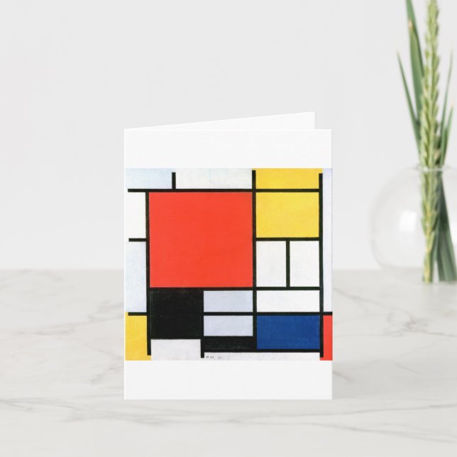 Piet Mondrian Komposition Red Yellow Blue Black Karte (Vorderseite)