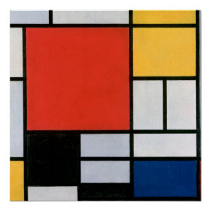 Piet Mondrian Komposition Rot Gelb Blau Druck