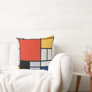 Piet Mondrian Komposition Rot Gelb Blau Druck Kissen