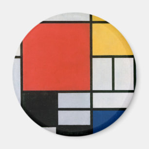 Piet Mondrian Komposition Rot Gelb Blau Druck Magnet