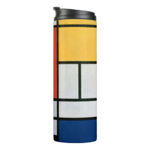 Piet Mondrian Komposition Rot Gelb Blau Druck Thermosbecher