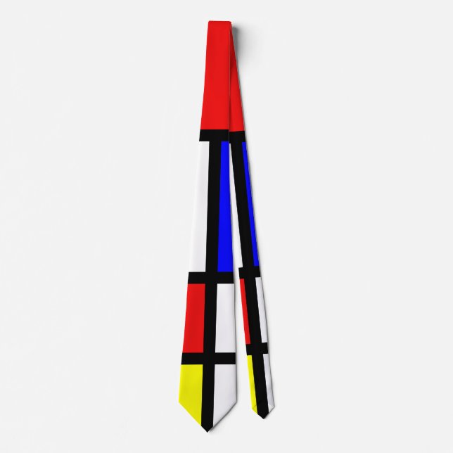 Piet Mondrian-Kunst-Art-moderne helle Farben Krawatte (Vorderseite)